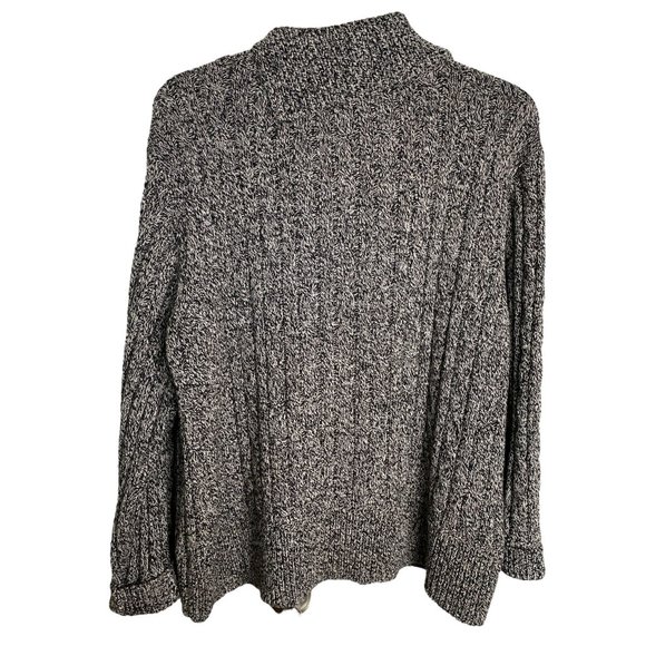 Liz Claiborne Black and White Tweed Knit Goth Y2K Dark Academic Sweater Size 3X - Picture 2 of 9